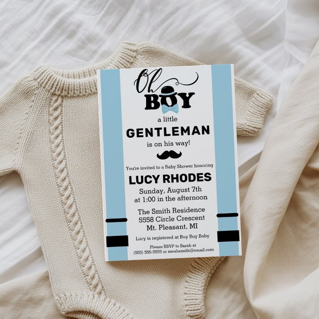 Oh Boy! Invitation pour Baby Shower  (Créateur téléchargé)