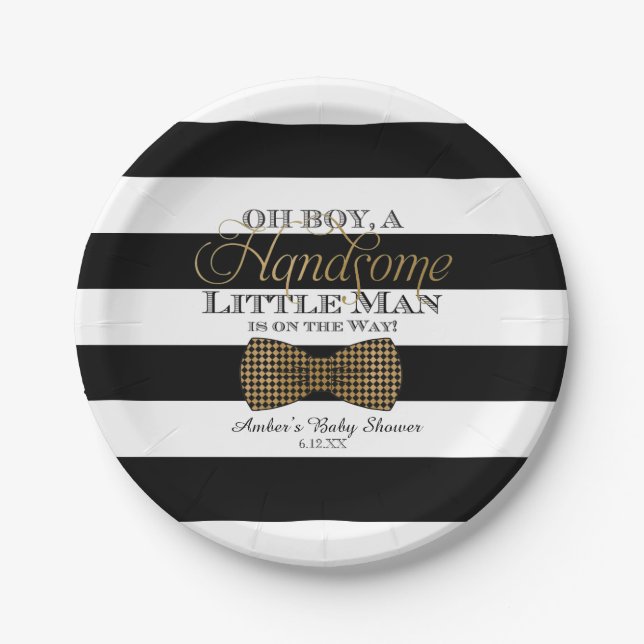 Oh Boy Little Man Assiettes en Papier (Devant)
