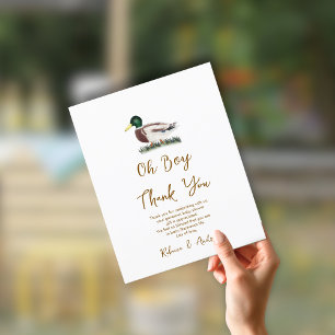 Oh Boy Mallard Baby shower de canard Merci