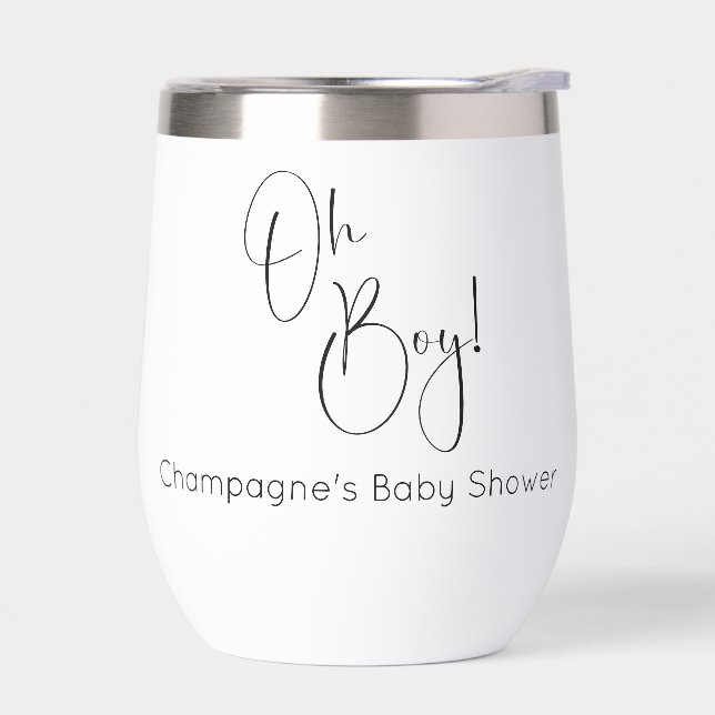 Oh Boy Modern Script Baby shower (Gauche)