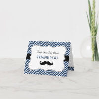 Oh Boy Mustache Baby shower Carte de remerciements
