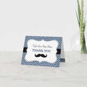 Oh Boy Mustache Baby shower Carte de remerciements
