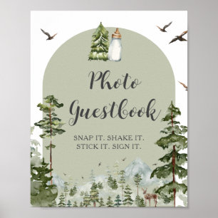 Oh Boy Pine Forest Baby shower Photo Livre d'or