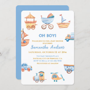 Oh Boy Toys Jote Baby shower Invitation