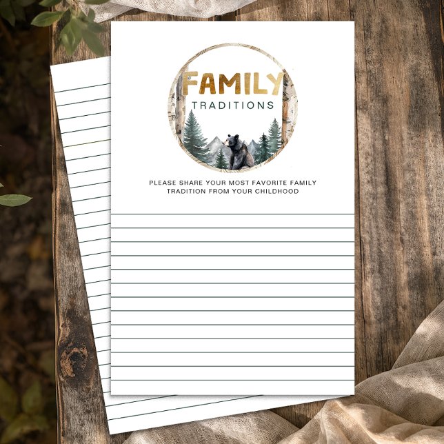 Oh Boy Woodland Ours Famille Traditions Baby showe (Family Traditions Baby Shower Keepsake)