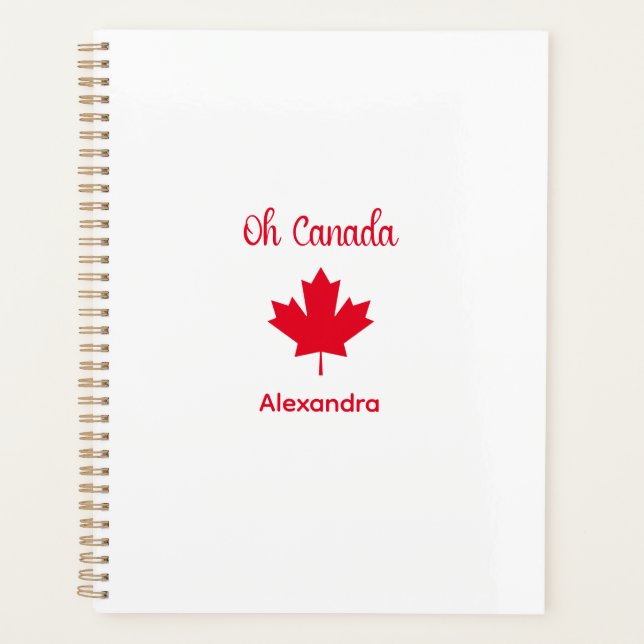 Oh Canada | Elégante feuille d'érable rouge (Devant)