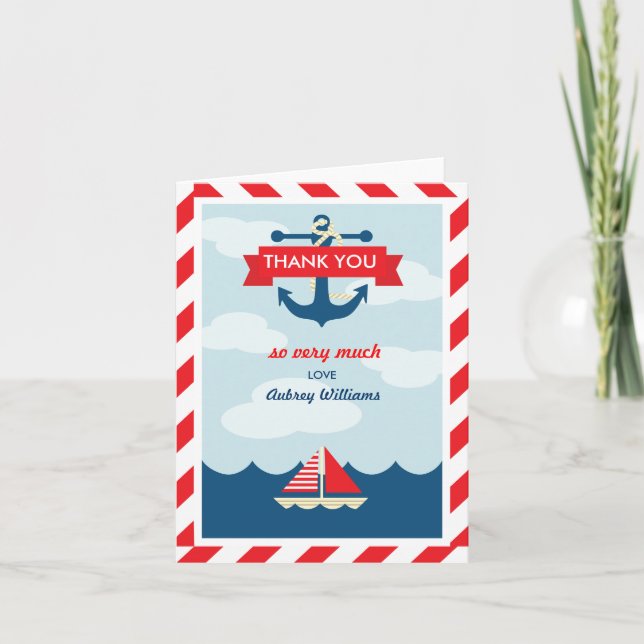 Oh ! Carte de remerciements nautique (Devant)