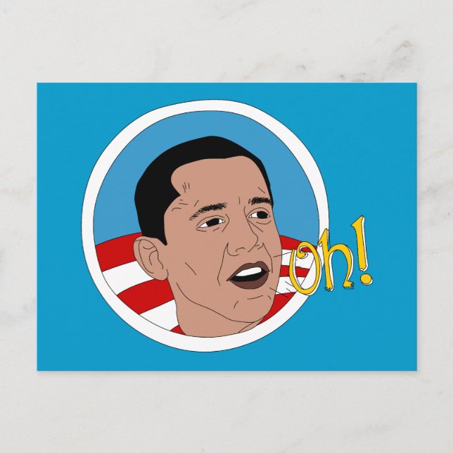 Oh! Carte postale Obama Doodle Art (Devant)