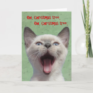 Oh carte siamoise de chaton d'arbre de Noël