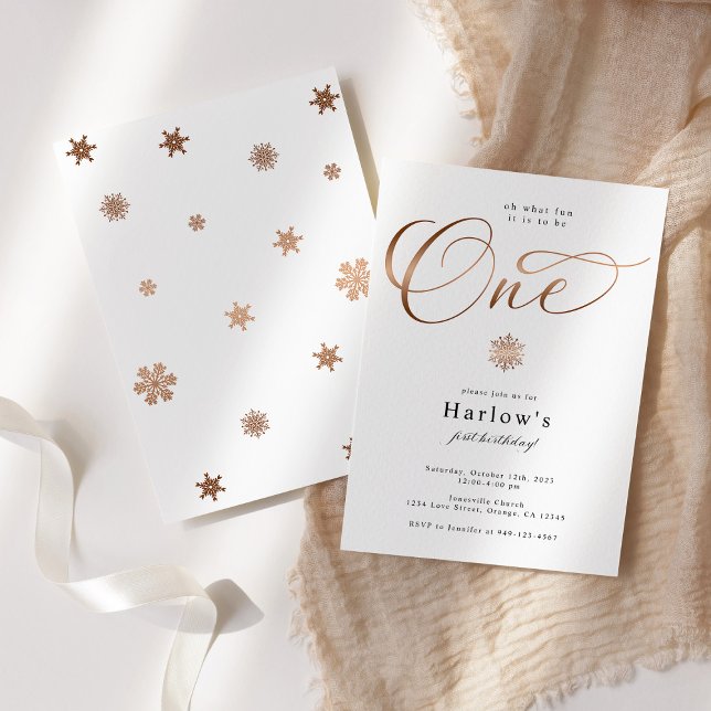 Oh ce Fun Snowflake 1er anniversaire Invitation (Créateur téléchargé)