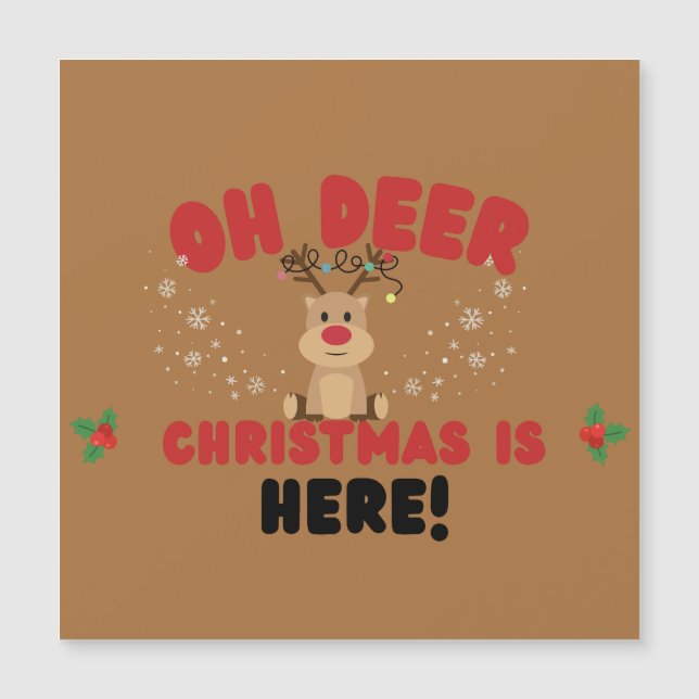 Oh Cerf – Carte de Noël de renne drôle  (Devant)