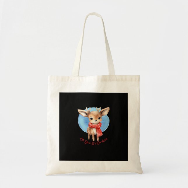Oh Cerf C'est Noël Design Rétro Sac Fourre-Tout (Devant)