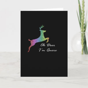 Oh Cerf Drôle de Jeu de Mots LGBT Carte de Vœux Pl