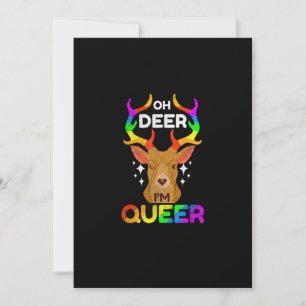 Oh Cerf Drôle Fierté LGBTQ Carte de Vacances APlat