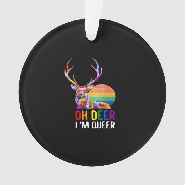 Oh Cerf Drôle Minimalisme Moderne Ornement en Acry (devant)