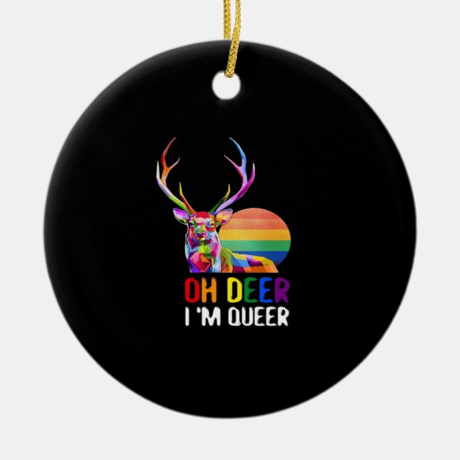 Oh Cerf Drôle Ornement de Style Moderne Minimalist (Devant)