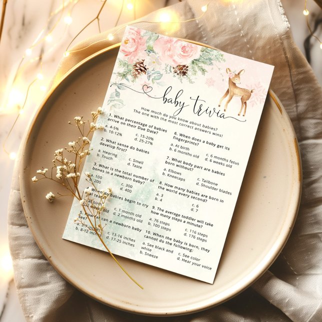 Oh cerf hiver calligraphie bébé trivia jeu (Créateur téléchargé)