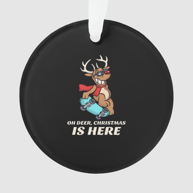 Oh Cerf Noël Est Là Graphisme de Cerf en Skateboar (devant)