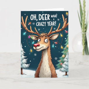 Oh cerf quelle année folle Carte de rennes drôle