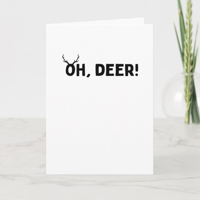 Oh Cerf Simple Esthétique Carte de Vœux Pliée (Devant)