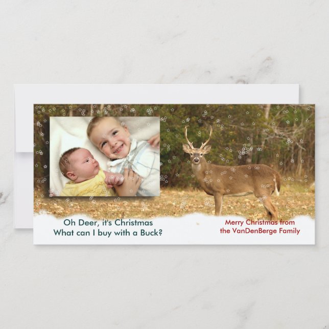 Oh cerfs communs il carte photo de Noël (Devant)