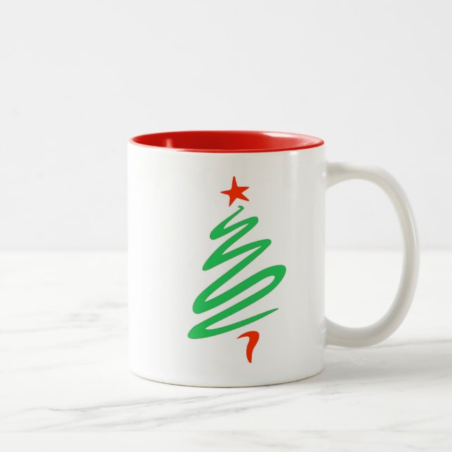 Oh Christmas Green Red Tree Mug (Droit)