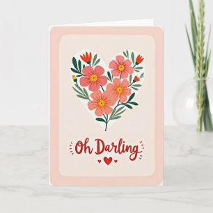 Oh Darling Carte Florale du Cœur d'Amour