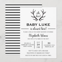 Oh Deer Baby Boy Shower Invitation