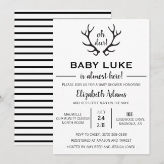 Oh Deer Baby Boy Shower Invitation
