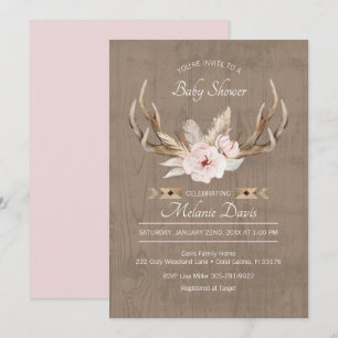 Oh Deer Baby shower Invitation - Forêt Florale W