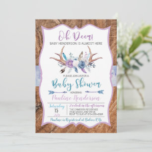 Oh Deer Boho Genre Neutre Baby shower Invitation