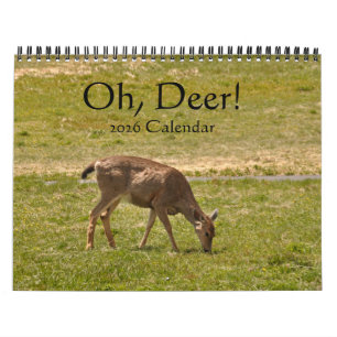 Oh, Deer ! Calendrier 2026 sur 12 mois