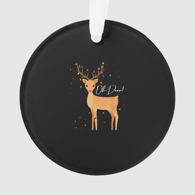 Oh Deer Christmas Light Pajama CutAcrylic Ornament (devant)