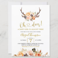 Oh Deer Fall Baby shower Invitation