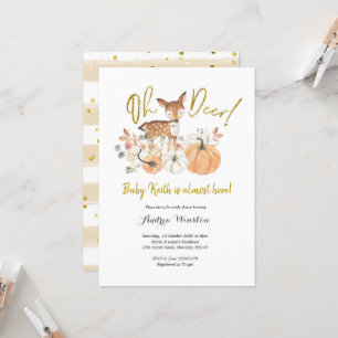 Oh Deer Fall Citrouille Baby shower Invitation
