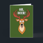 Oh, Deer Funny Carte d'anniversaire 60e<br><div class="desc">Oh,  Deer ! Ton 60e anniversaire est ici ! carte drôle avec un cerf de bande dessinée surpris. Un grand design pour un chasseur qui a 60 ans ou qui aime la faune.</div>