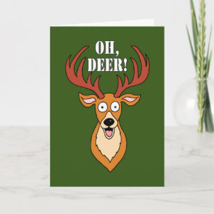 Oh, Deer Funny Carte d'anniversaire 65e