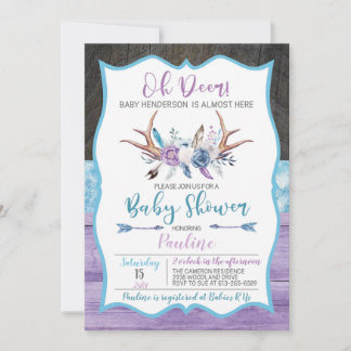 Oh Deer Genre Neutre Baby shower Invitation