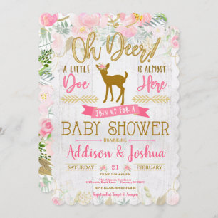 Oh Deer ! Invitation à la douche pour bébés