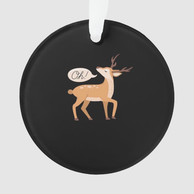 Oh Deer Minimal Clean Aesthetic Acrylic Ornament (devant)