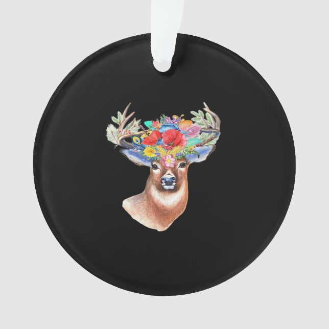 Oh Deer Modern Artistic Style Acrylic Ornament (devant)