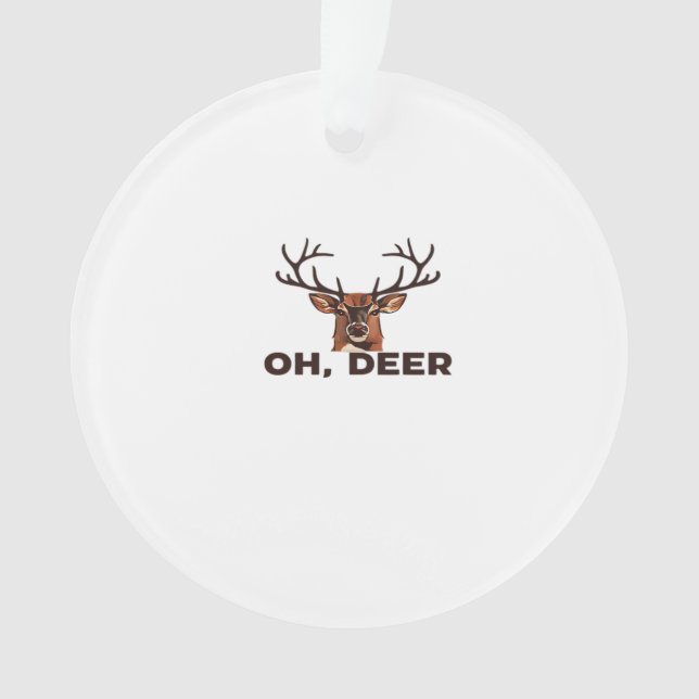 Oh Deer Modern Clean Design Acrylic Ornament (devant)