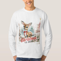 Oh Deer Noël est ici Long Sleeve Tshirt