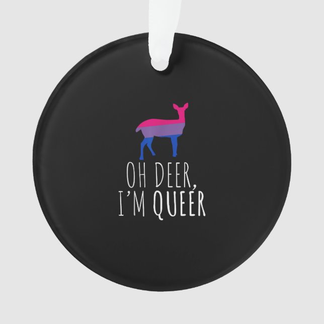 Oh Deer Queer Bisexual Pride Gay LAcrylic Ornament (devant)
