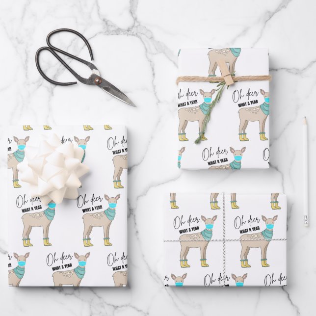 Oh Deer Quel An Envelopper Des Feuilles De Papier (Recto)