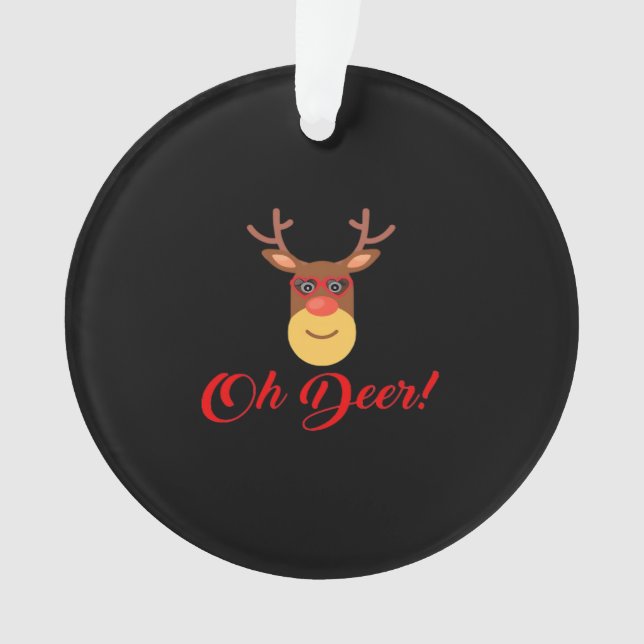 Oh Deer Retro Classic  Acrylic Ornament (devant)