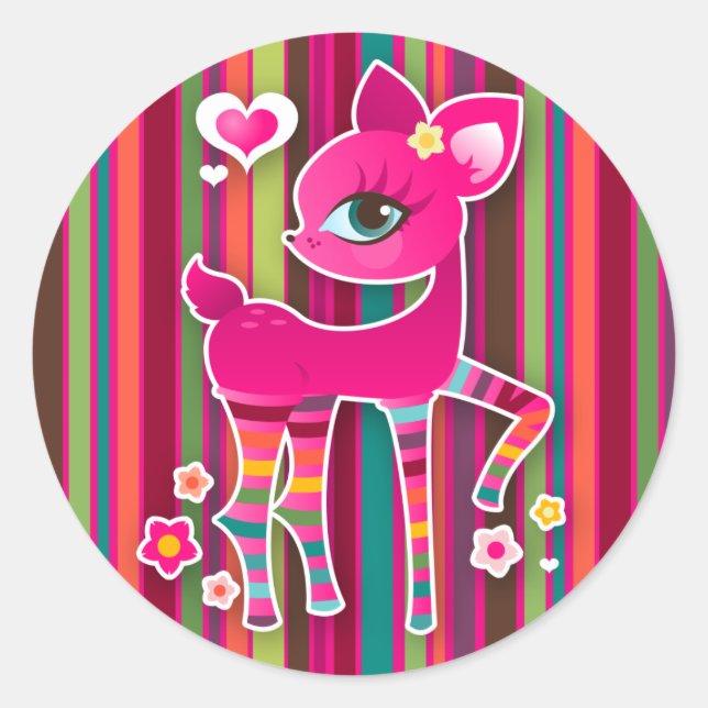 Oh Deer ! Stickers à rayures (Devant)