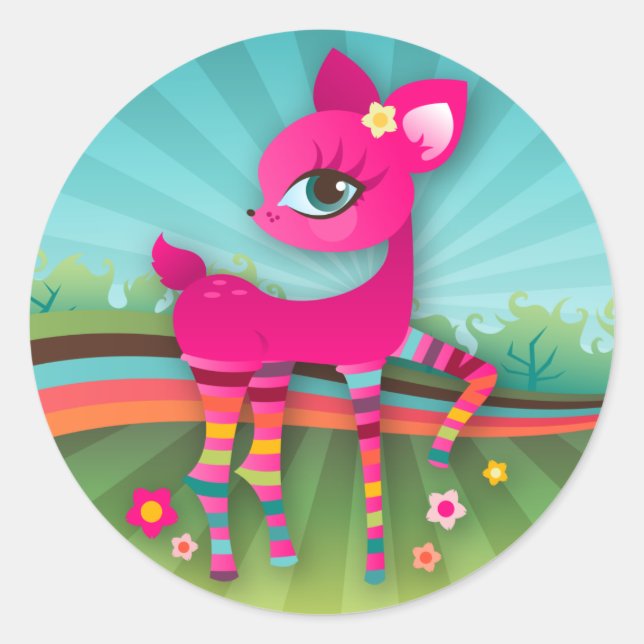 Oh Deer ! Stickers Arc-en-ciel (Devant)
