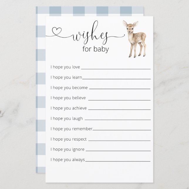 Oh Deer Woodland Baby shower veut pour bébé (Devant / Derrière)