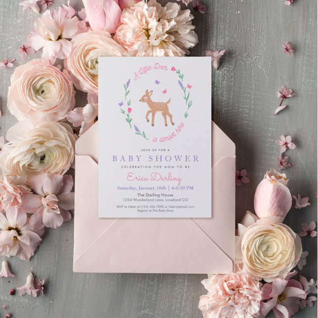Oh Deer Woodland Thème Baby shower Invitation (Créateur téléchargé)